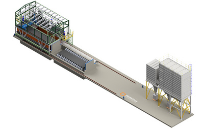 3D image of Konepeikko Oy’s scrap-cutting machine from Primetals Technologies. The design accommodates loading from both sides.